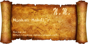 Nyakas Makár névjegykártya